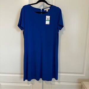 Michael Kors Royal Blue Short Sleeve Dress Size L NWT